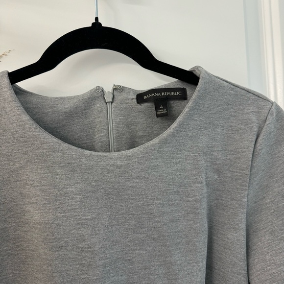 banana republic grey ponte flounce dress - Picture 3 of 7